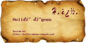 Holló Ágnes névjegykártya