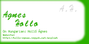 agnes hollo business card