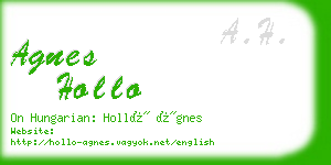 agnes hollo business card